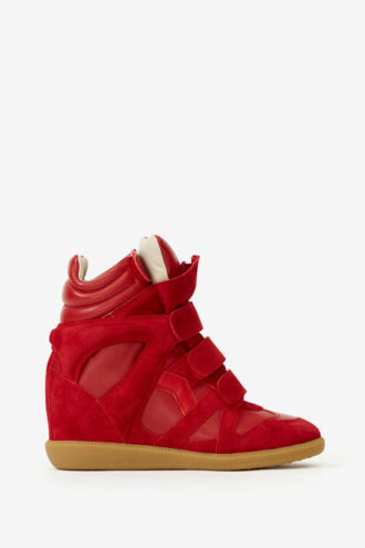 Zapatillas con cuña de ante y piel de becerro Bekett