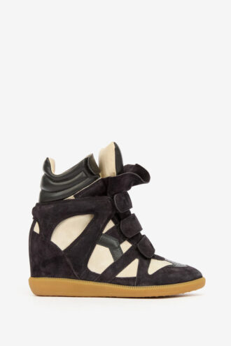 Zapatillas con cuña de ante y piel de becerro Bekett