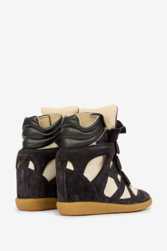 Zapatillas con cuña de ante y piel de becerro Bekett
