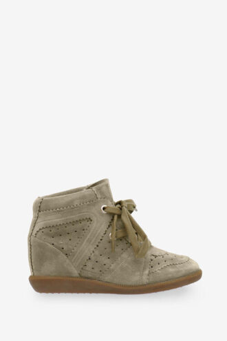 Zapatillas con cuña de ante y piel de becerro Bobby