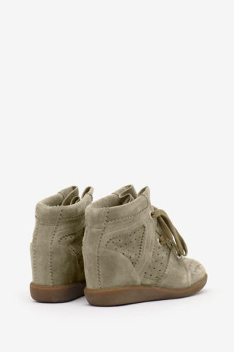 Zapatillas con cuña de ante y piel de becerro Bobby