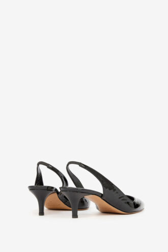 Zapatos de tacón alto con talón abierto de charol Padim