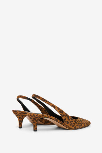 Zapatos de tacón con talón abierto Padim en ante de leopardo