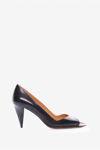 Zapatos de tacón de piel con puntera metálica Palda