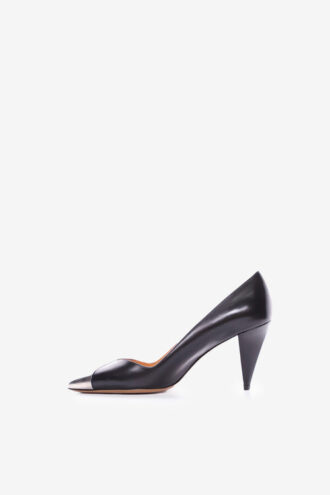Zapatos de tacón de piel con puntera metálica Palda